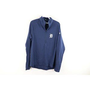 New Under Armour Womens Medium Detroit Tigers Baseball Half Zip Pullover Top